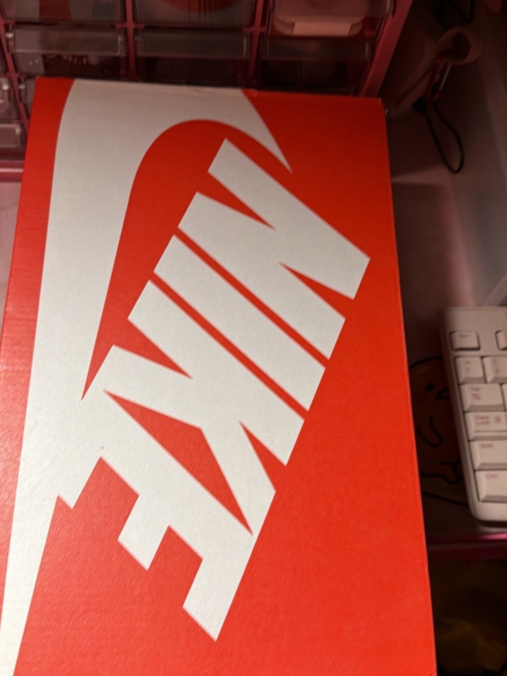 Nike Box in Orange and White with Large Logo